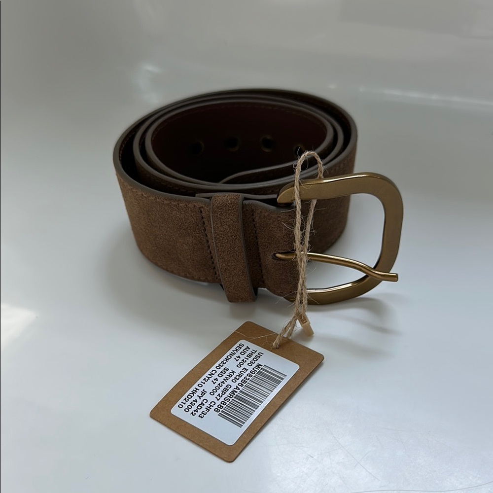 Brandy Melville Brown Leather Belt with Adjustable Buckle